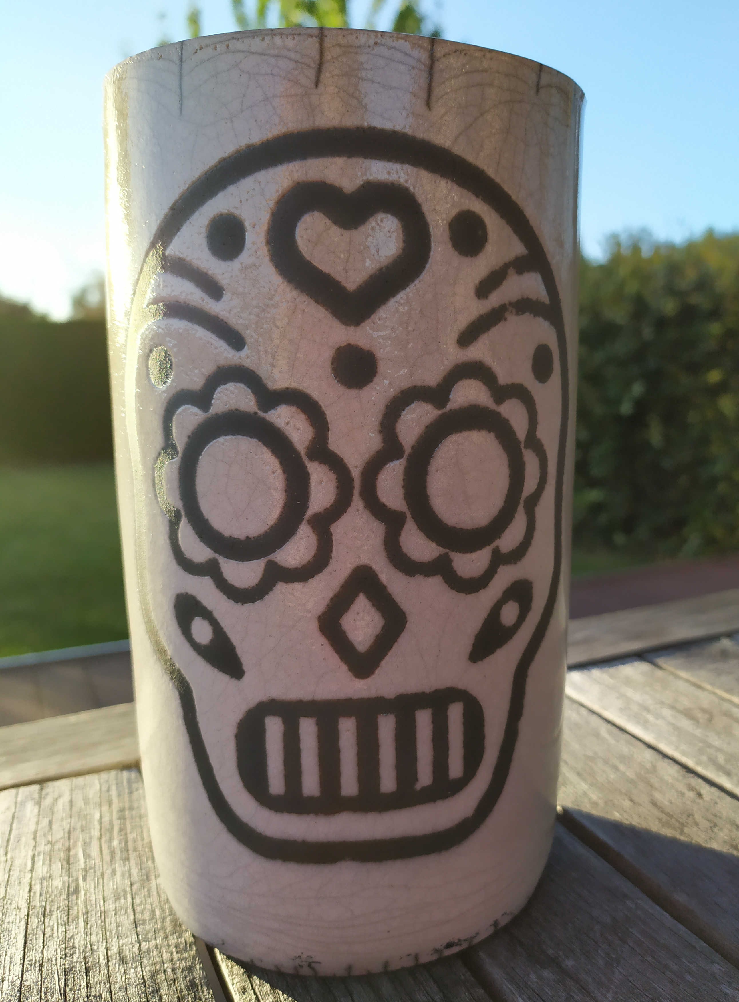 Vase double tête de mort